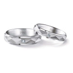 Load image into Gallery viewer, Designer Zigzag Platinum Couple Rings with Single Diamonds JL PT 526
