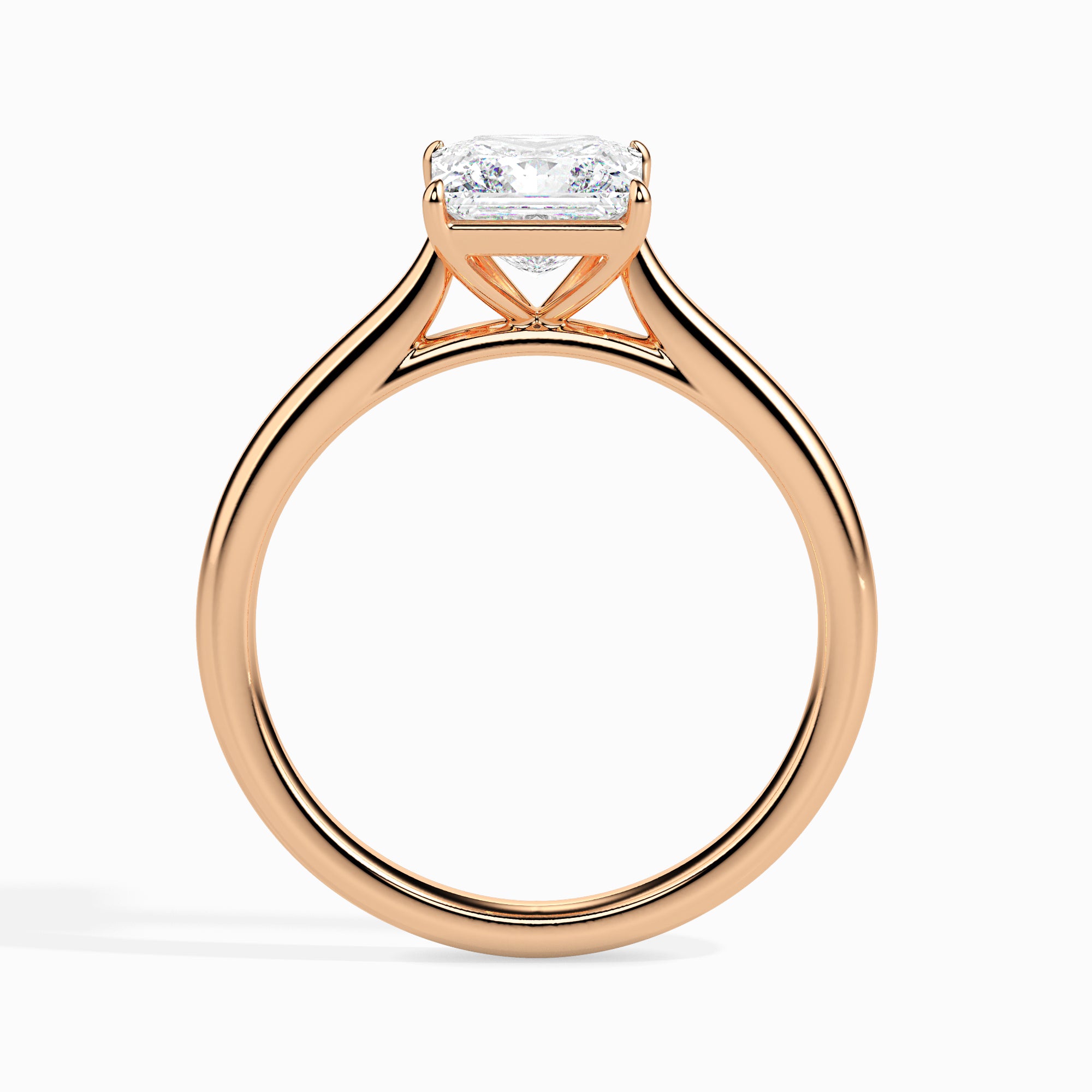 1 Carat Princess Cut Solitaire Diamond 18K Rose Gold Ring JL AU 19002R-C   Jewelove.US