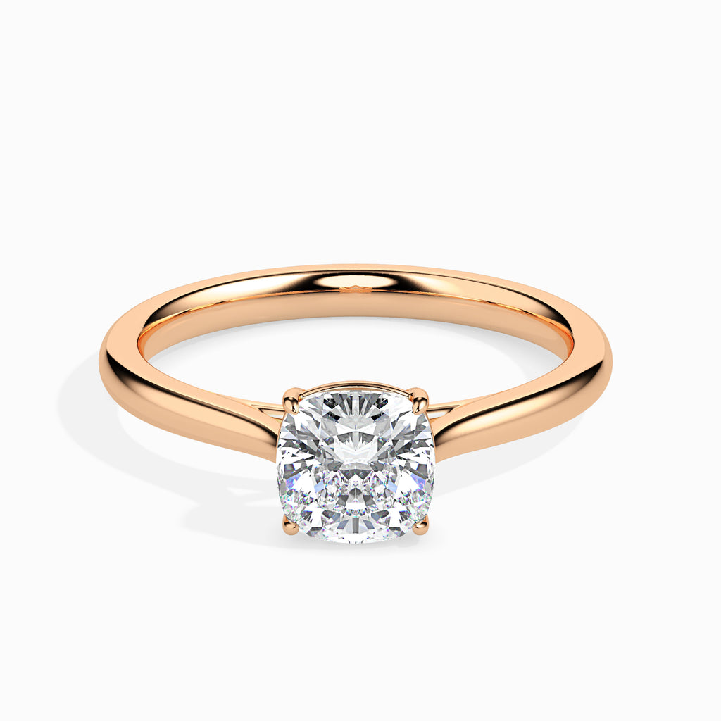 30-Pointer Cushion Cut Solitaire Diamond 18K Rose Gold Ring JL AU 19003R   Jewelove.US