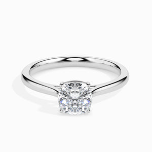 30-Pointer Cushion Cut Solitaire Diamond Platinum Ring JL PT 19003   Jewelove.US