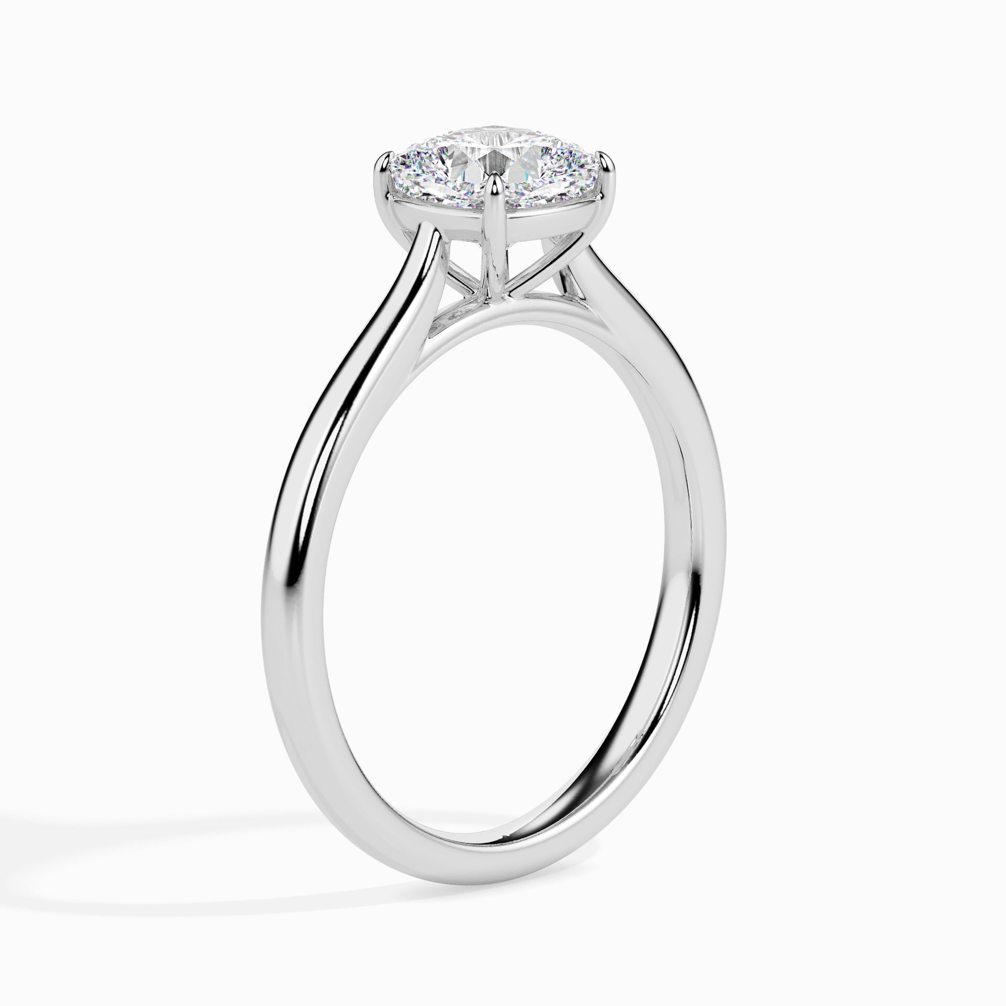 50-Pointer Cushion Cut Solitaire Diamond Platinum Ring JL PT 19003-A   Jewelove.US