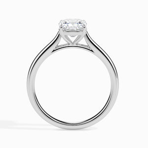 30-Pointer Cushion Cut Solitaire Diamond Platinum Ring JL PT 19003   Jewelove.US