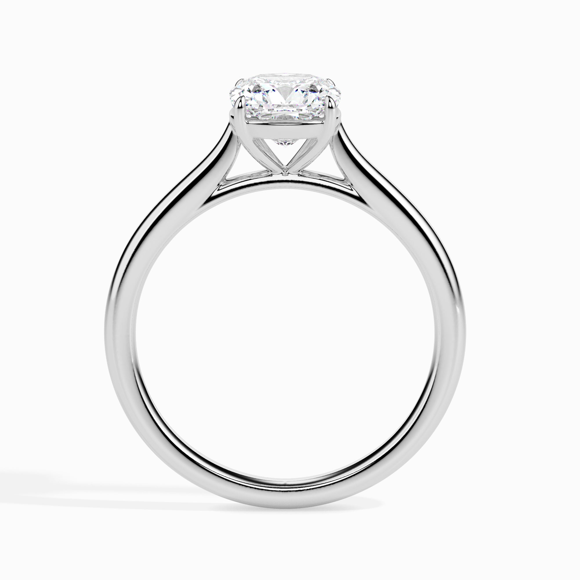 50-Pointer Cushion Cut Solitaire Diamond Platinum Ring JL PT 19003-A   Jewelove.US