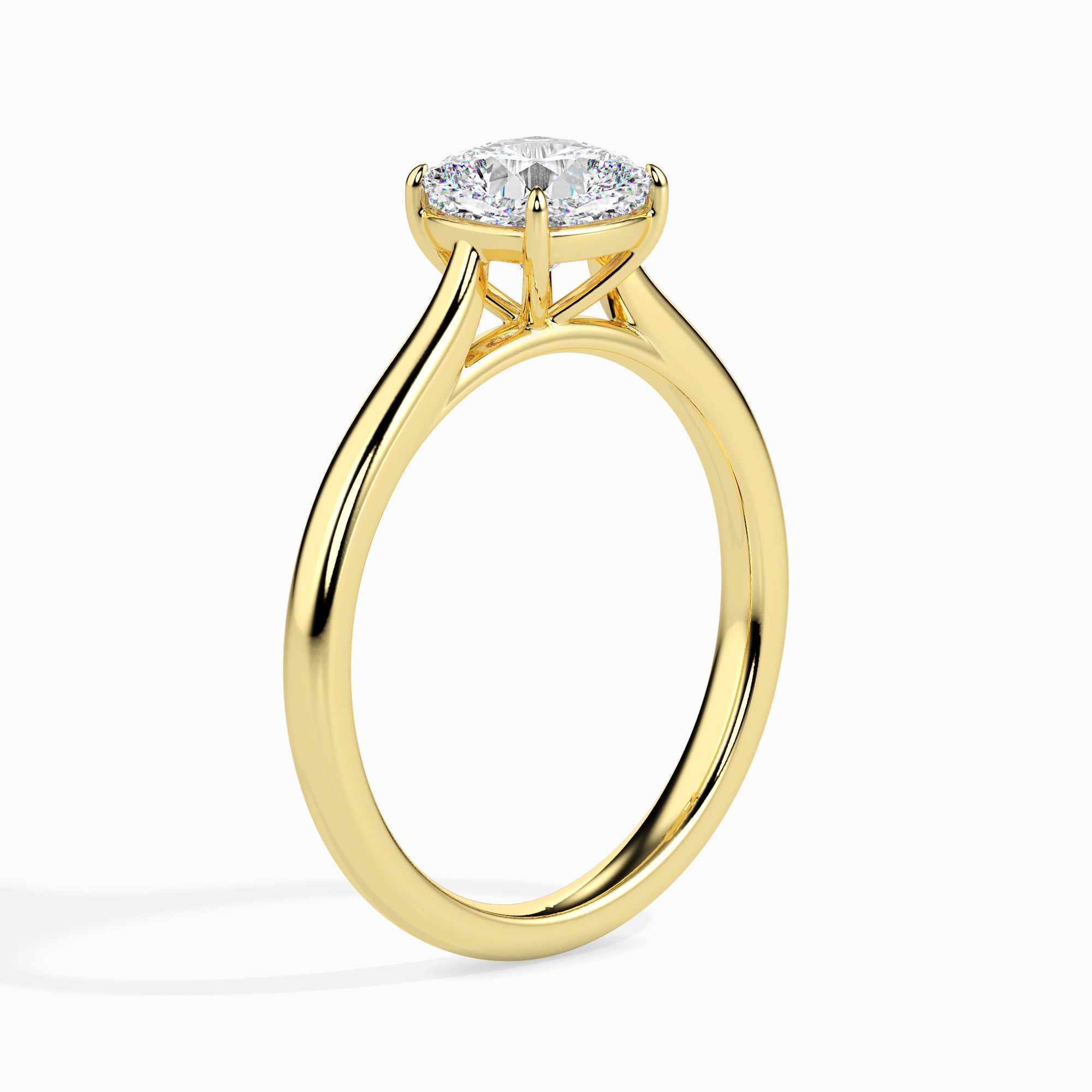 50-Pointer Cushion Cut Solitaire 18K Yellow Gold Ring JL AU 19003Y-A   Jewelove.US