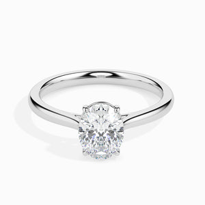 70-Pointer Oval Cut Solitaire Platinum Ring JL PT 19004-B   Jewelove.US