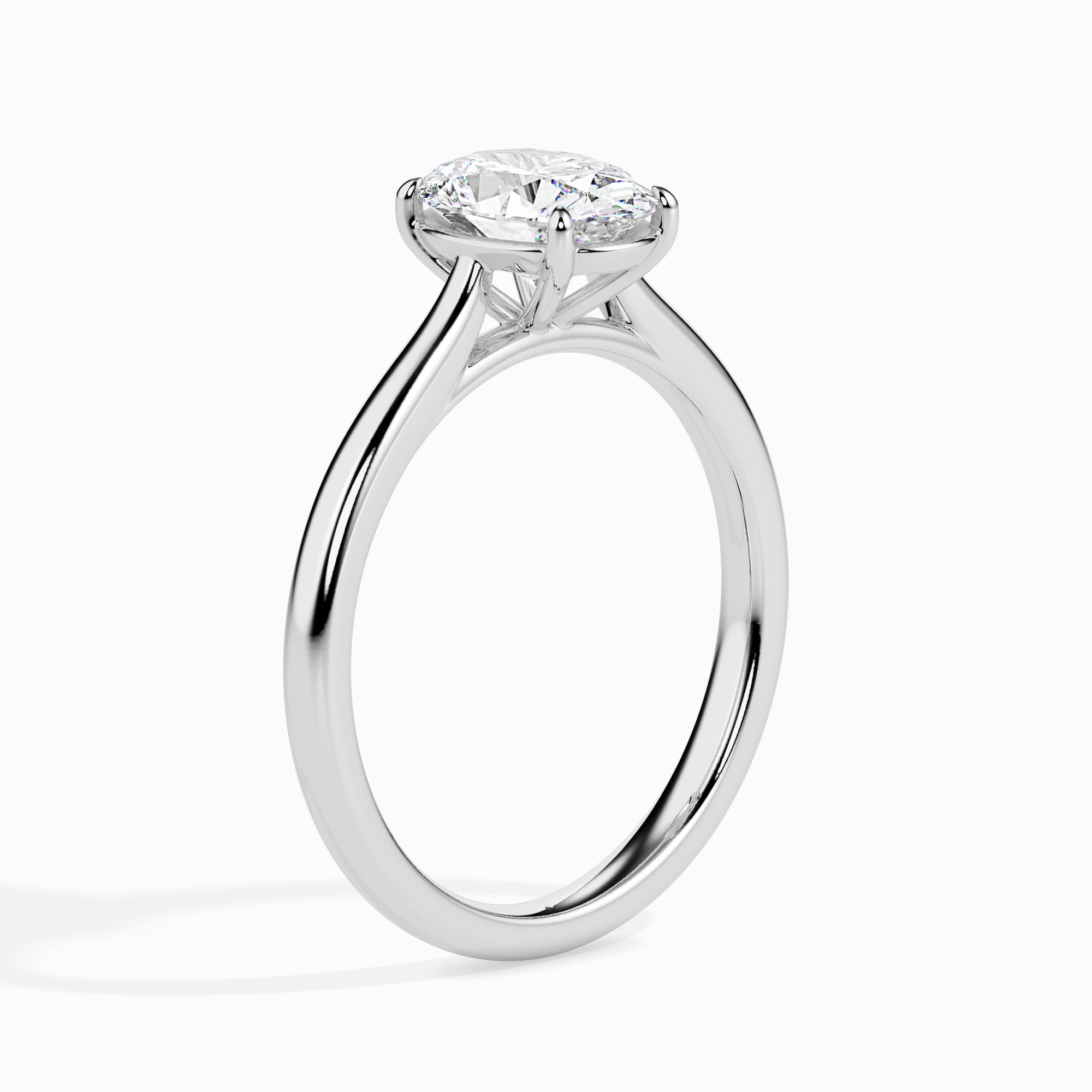 70-Pointer Oval Cut Solitaire Platinum Ring JL PT 19004-B   Jewelove.US