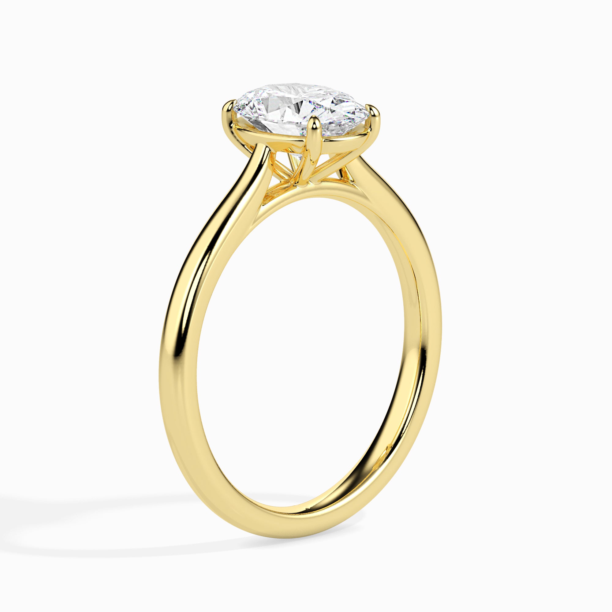 30-Pointer Oval Cut Solitaire 18K Yellow Gold Ring JL AU 19004Y   Jewelove.US