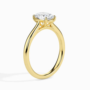 50-Pointer Oval Cut Solitaire 18K Yellow Gold Ring JL AU 19004Y-A   Jewelove.US