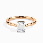 Load image into Gallery viewer, 50-Pointer Emerald Cut Solitaire Diamond 18K Rose Gold Solitaire Ring JL AU 19005R-A   Jewelove.US
