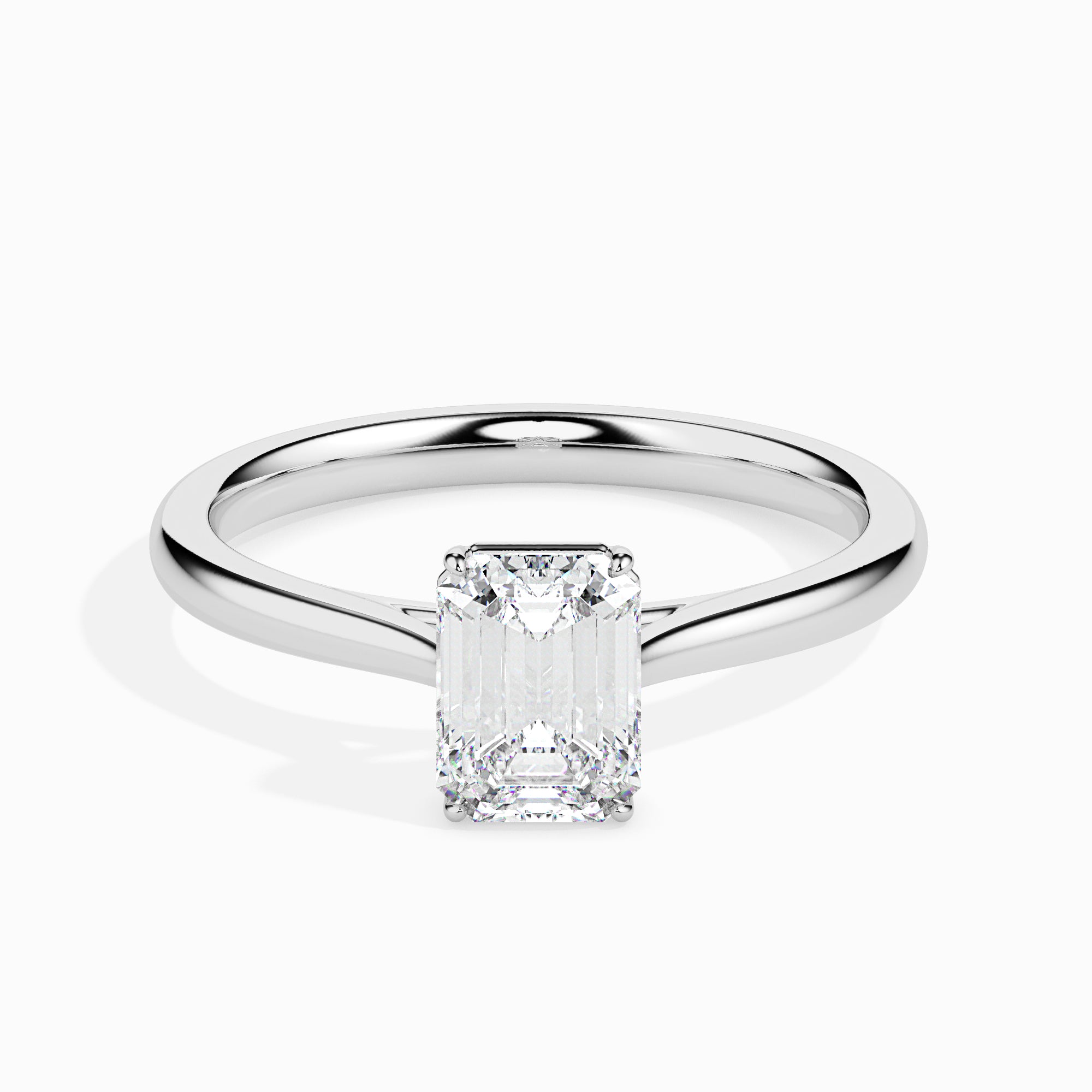 30-Pointer Emerald Cut Solitaire Platinum Ring JL PT 19005   Jewelove.US