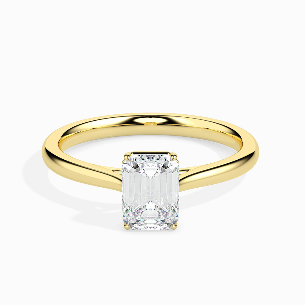 70-Pointer Emerald Cut Solitaire Diamond 18K Yellow Gold Ring JL AU 19005Y-B   Jewelove.US