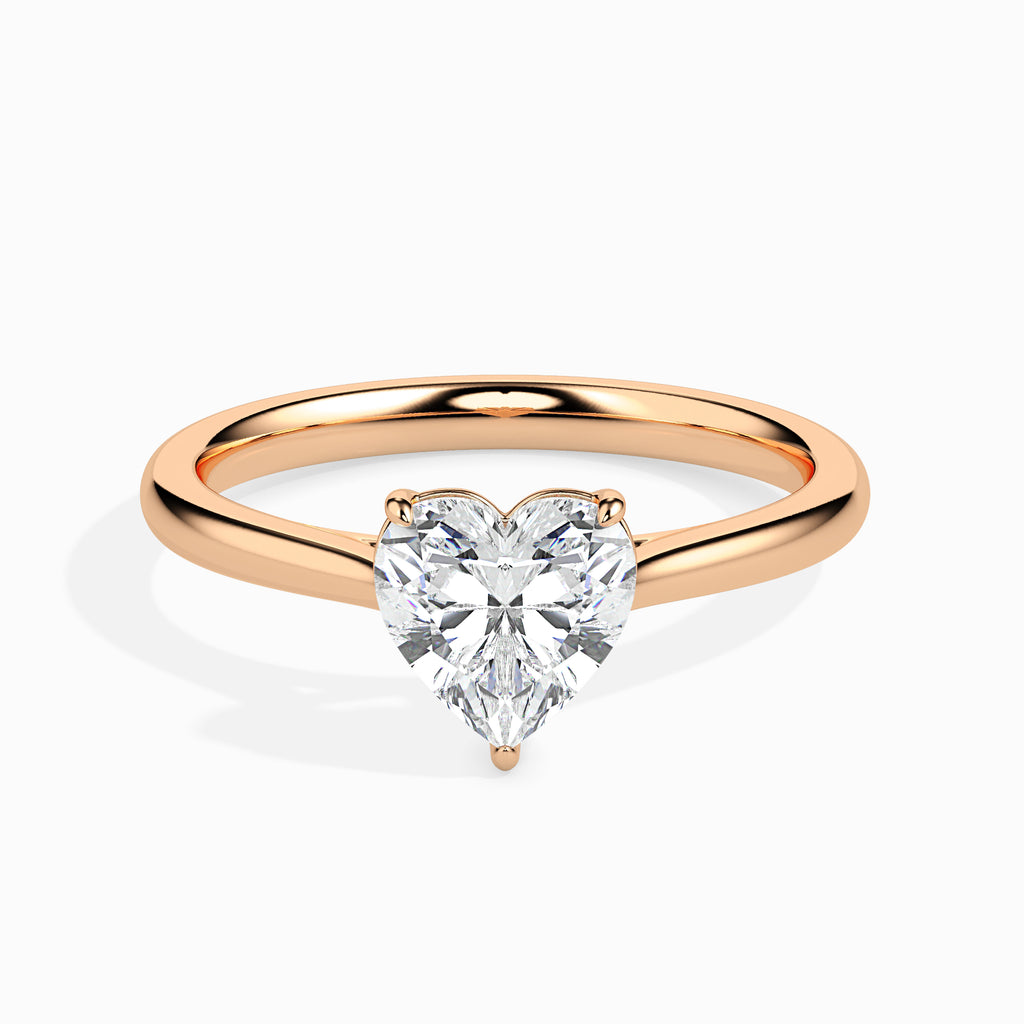 30-Pointer Heart Cut Solitaire Diamond 18K Rose Gold Ring JL AU 19008R   Jewelove.US