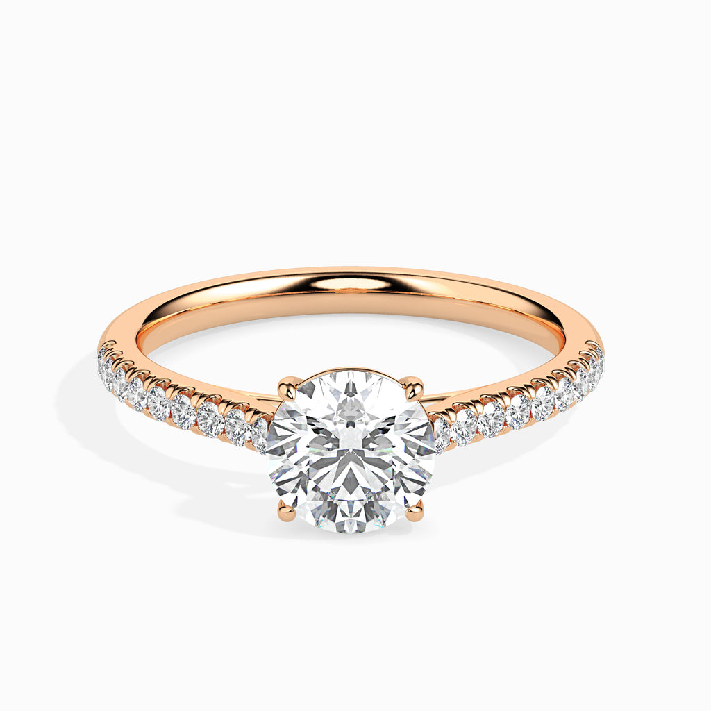 30-Pointer 18K Rose Gold Solitaire Diamond Shank Ring for Women JL AU 19011R   Jewelove.US