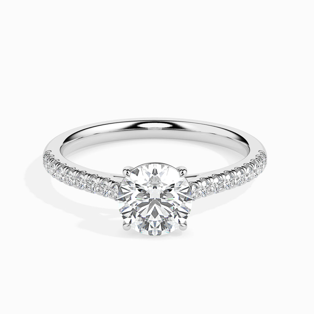 70-Pointer Platinum Solitaire Diamond Shank Ring for Women JL PT 19011-B   Jewelove