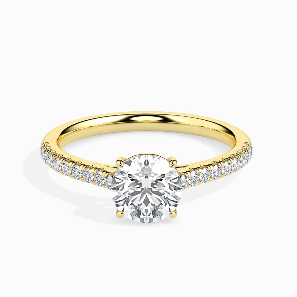 30-Pointer Solitaire Diamond Shank 18K Yellow Gold Ring JL AU 19011Y   Jewelove.US