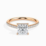 Load image into Gallery viewer, 70-Pointer Princess Cut Solitaire Diamond Shank 18K Rose Gold Ring JL AU 19012R-B   Jewelove.US
