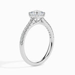 Load image into Gallery viewer, 70-Pointer Cushion Cut Solitaire Diamond Shank Platinum Engagement Ring JL PT 19013-B   Jewelove.US
