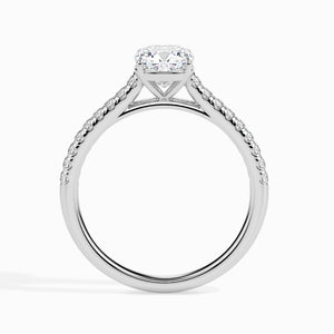 50-Pointer Cushion Cut Solitaire Diamond Shank Platinum Engagement Ring JL PT 19013-A   Jewelove.US