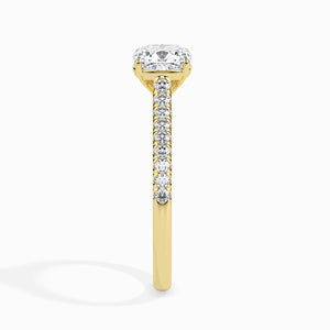 50-Pointer Cushion Cut Solitaire Diamond Shank 18K Yellow Gold Ring JL AU 19013Y-A   Jewelove.US