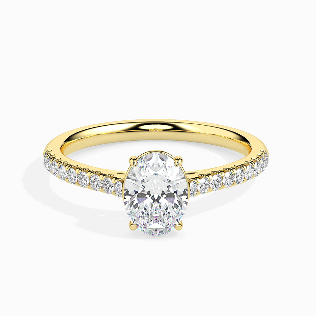 30-Pointer Oval Cut Solitaire Diamond Shank 18K Yellow Gold Ring JL AU 19014Y   Jewelove.US