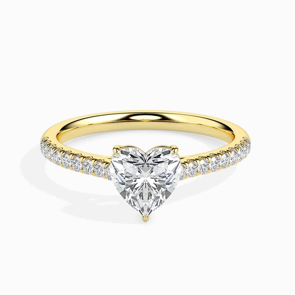 30-Pointer Heart Cut Solitaire Diamond Shank 18K Yellow Gold Ring JL AU 19018Y   Jewelove.US