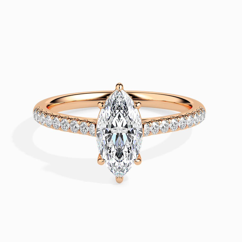 30-Pointer Marquise Cut Solitaire Diamond Shank 18K Rose Gold Ring JL AU 19019R   Jewelove.US