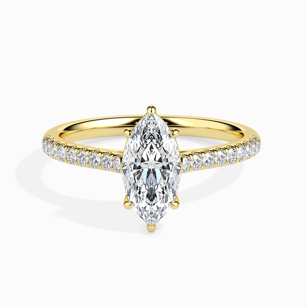 30-Pointer Marquise Cut Solitaire Diamond Shank 18K Yellow Gold Ring JL AU 19019Y   Jewelove.US