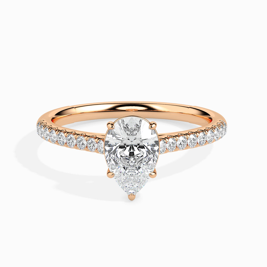 30-Pointer Pear Cut Solitaire Diamond Shank 18K Rose Gold Ring JL AU 19020R   Jewelove.US