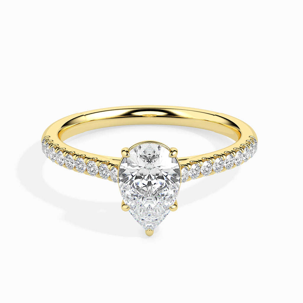 30-Pointer Pear Cut Solitaire Diamond Shank 18K Yellow Gold Ring JL AU 19020Y   Jewelove.US