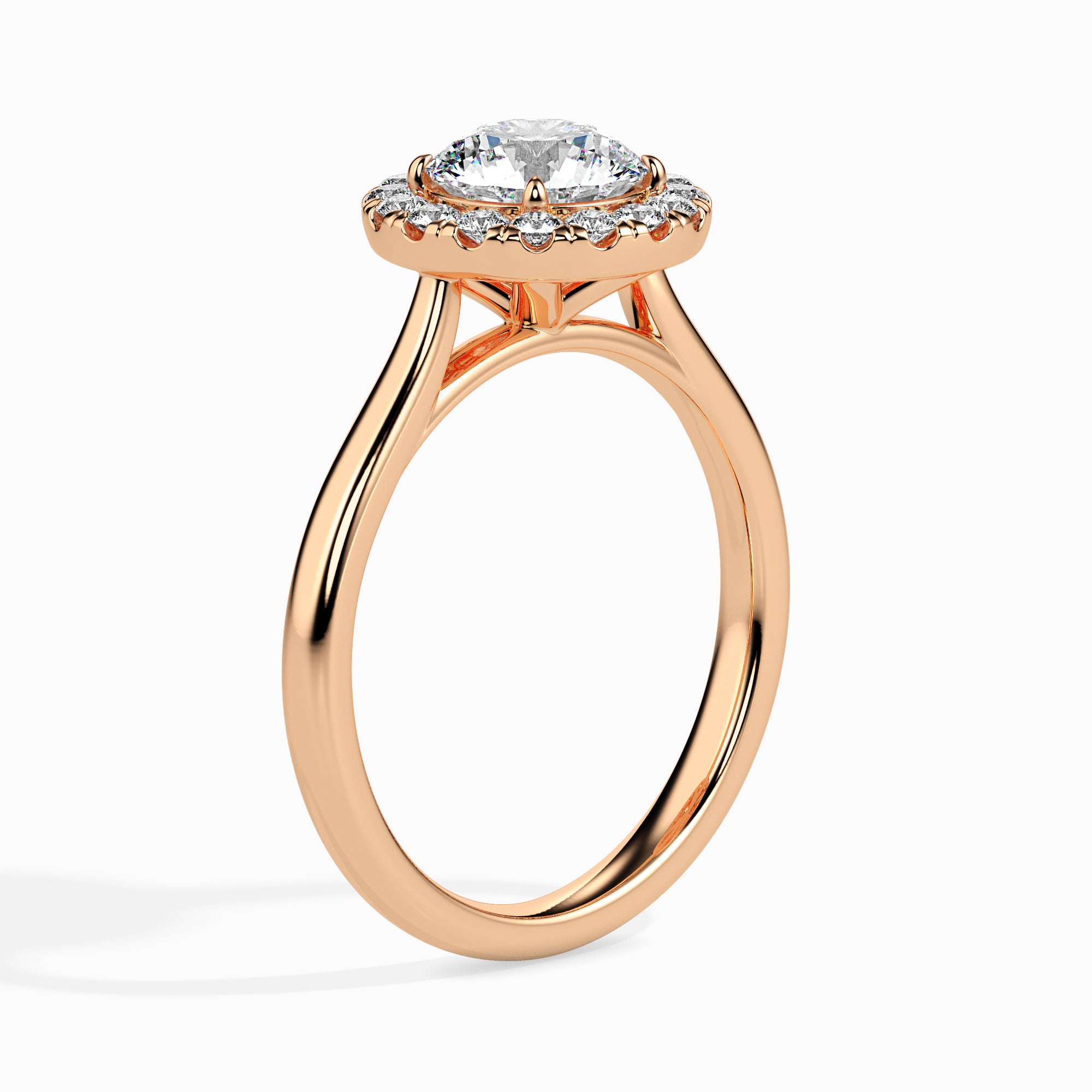 70-Pointer Solitaire Diamond Shank 18K Rose Gold Ring JL AU 19021R-B   Jewelove.US