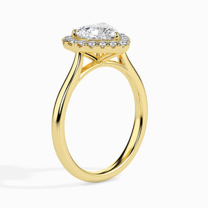 30-Pointer Heart Cut Solitaire Halo Diamond 18K Yellow Gold Ring JL AU 19028Y   Jewelove.US