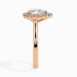 Load image into Gallery viewer, 70-Pointer Pear Cut Solitaire Halo Diamond 18K Rose Gold Ring JL AU 19030R-B   Jewelove.US
