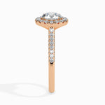 Load image into Gallery viewer, 50-Pointer Lab Grown Solitaire Halo Diamond Shank 18K Rose Gold Ring JL AU LG G 19031R
