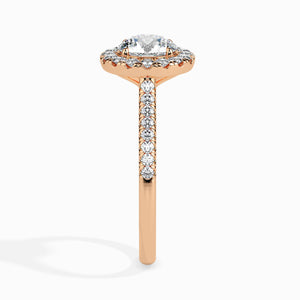 1-Carat Solitaire Halo Diamond Shank 18K Rose Gold Ring JL AU 19031R-C   Jewelove.US