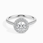 Load image into Gallery viewer, 30-Pointer Solitaire Halo Diamond Shank Platinum Ring JL PT 19031   Jewelove.US
