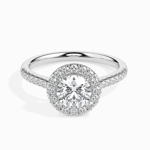 1-Carat Solitaire Halo Diamond Shank Platinum Ring JL PT 19031-C   Jewelove.US