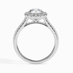 1-Carat Solitaire Halo Diamond Shank Platinum Ring JL PT 19031-C   Jewelove.US