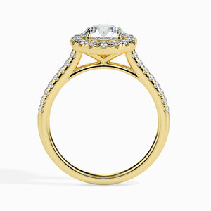30-Pointer Solitaire Halo Diamond Shank 18K Yellow Gold Ring JL AU 19031Y   Jewelove.US