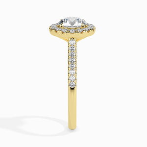 30-Pointer Solitaire Halo Diamond Shank 18K Yellow Gold Ring JL AU 19031Y   Jewelove.US