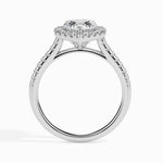 Load image into Gallery viewer, 30-Pointer Heart Cut Solitaire Halo Diamond Shank Platinum Ring JL PT 19038   Jewelove.US
