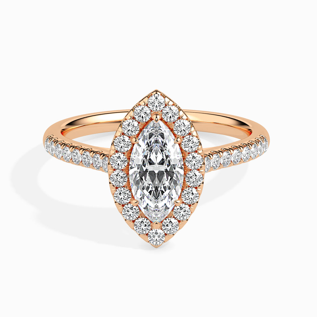 30-Pointer Marquise Cut Solitaire Hako Diamond Shank 18K Rose Gold Ring JL AU 19039R   Jewelove.US