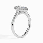 Load image into Gallery viewer, 30-Pointer Marquise Cut Solitaire Halo Diamond Shank Platinum Ring JL PT 19039   Jewelove.US
