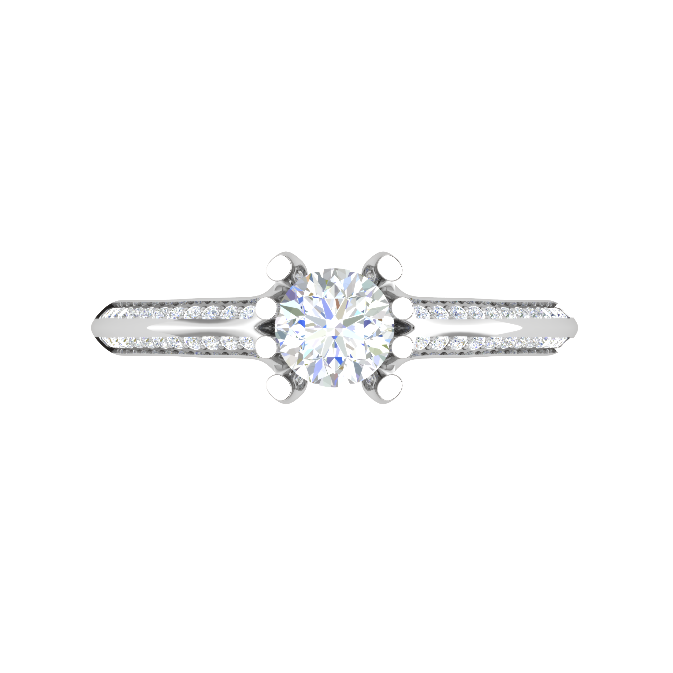 2-Carat Lab Grown Solitaire Diamond Split Shank Platinum Ring JL PT RP RD LG G 170-D