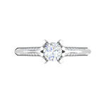 Load image into Gallery viewer, 2-Carat Lab Grown Solitaire Diamond Split Shank Platinum Ring JL PT RP RD LG G 170-D
