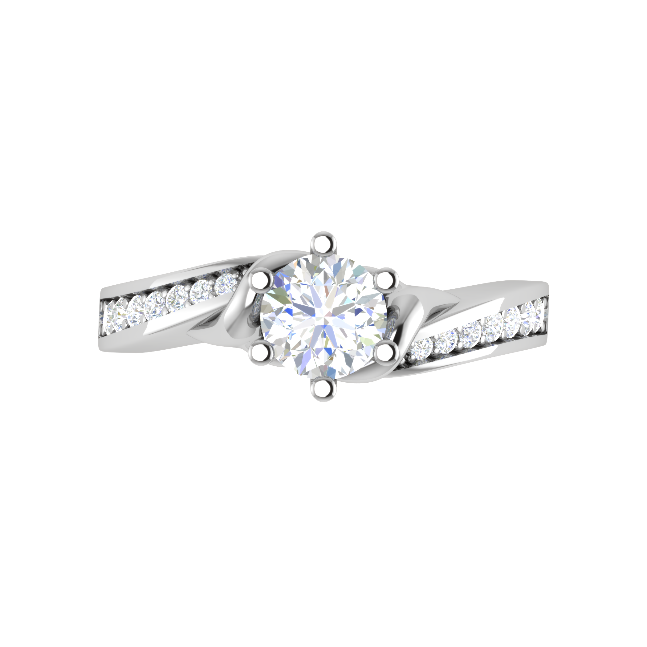 1.50-Carat Lab Grown Solitaire Platinum Diamond Shank Engagement Ring JL PT LG G WB6004E-C