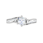 Load image into Gallery viewer, 1.50-Carat Lab Grown Solitaire Platinum Diamond Shank Engagement Ring JL PT LG G WB6004E-C
