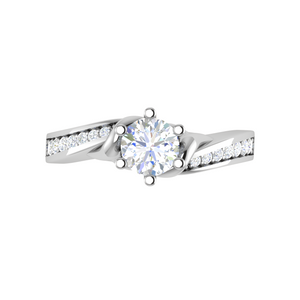 1.50-Carat Lab Grown Solitaire Platinum Diamond Shank Engagement Ring JL PT LG G WB6004E-C