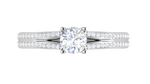 Load image into Gallery viewer, 2-Carat Lab Grown Solitaire Diamond Split Shank Platinum Ring JL PT RP RD LG G 169-D
