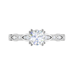 Load image into Gallery viewer, 50-Pointer Lab Grown Solitaire Diamond Accents Platinum Ring JL PT RV RD LG G 120
