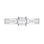 Load image into Gallery viewer, 1-Carat Lab Grown Solitaire Diamond Shank Platinum Ring for Women JL PT RV RD LG G 112-B
